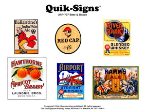 BEER AND BOOZE DECALS, Set No. 1
